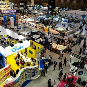 Sustainable exhibition with numerous stands